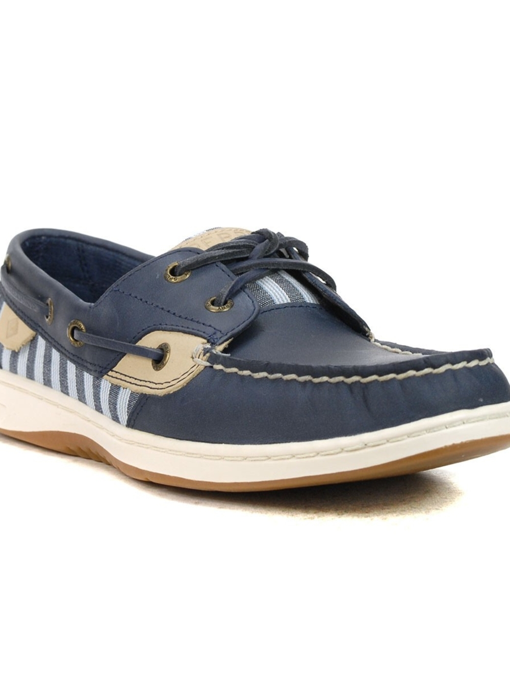 Brand New/never Worn Sperry Womens Navy Stripe Bluefish Boat Shoes